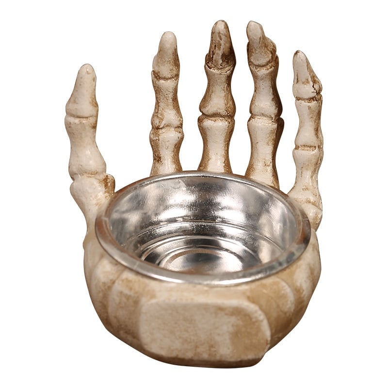 🏆2025 Halloween Hot Sale⚡Halloween Skull Candle Holder - Creepy Bone Candlestick for Gothic Table Decor & Horror Party
