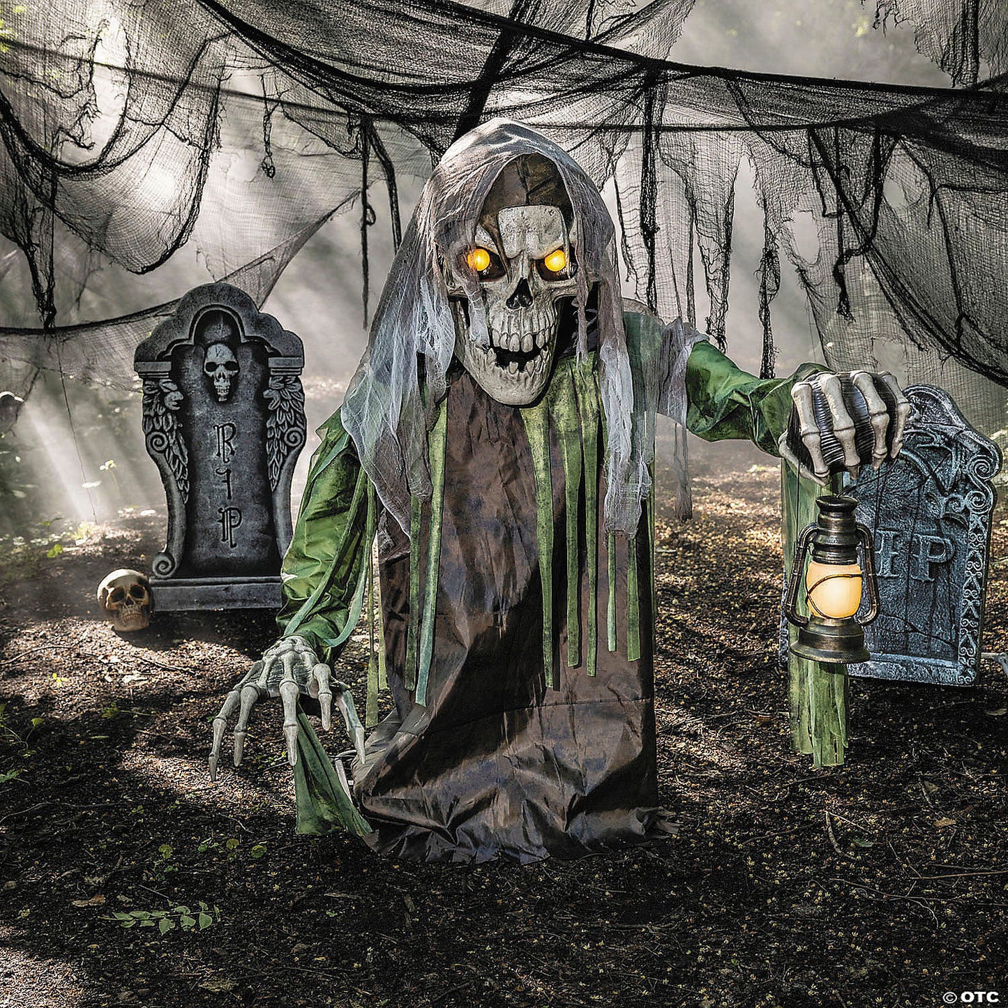4 Ft. 10" Animated Light-Up Corroded Skeleton Reaper
