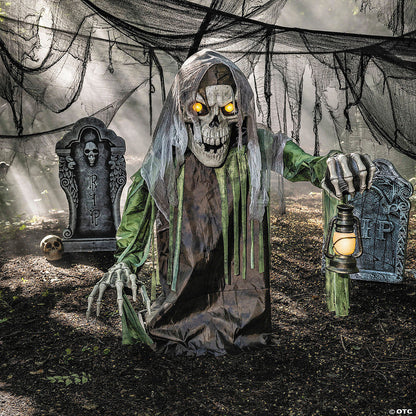 4 Ft. 10" Animated Light-Up Corroded Skeleton Reaper
