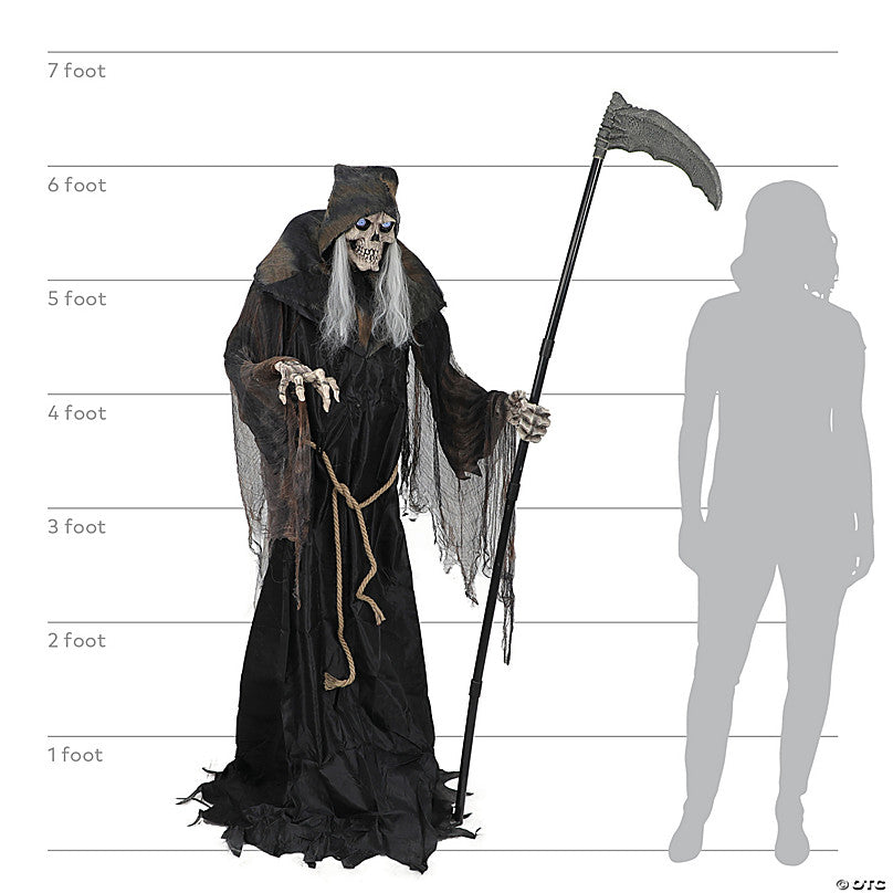 6' Lunging Reaper with Digital Eyes Animated Prop