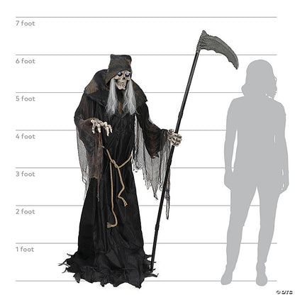 6' Lunging Reaper with Digital Eyes Animated Prop