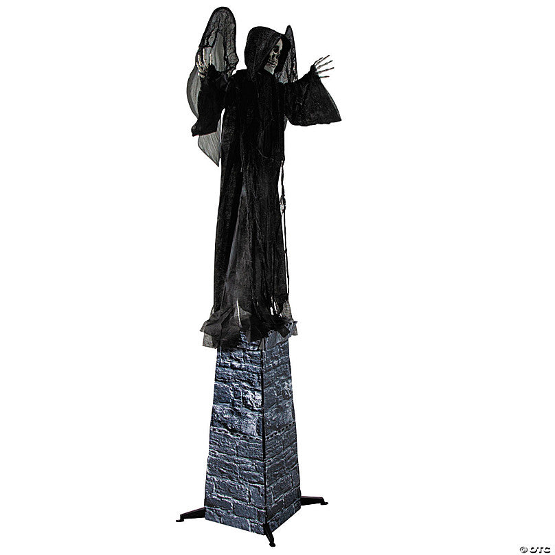 33 1/2" x 74 3/4" Animated Standing Skeletal Reaper with Wings